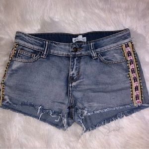 Beaded Jean Shorts